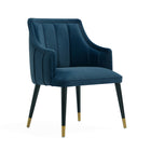Manhattan Comfort Eda Modern Wood Armchair in Midnight Blue