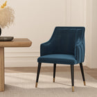 Manhattan Comfort Eda Modern Wood Armchair in Midnight Blue
