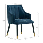 Manhattan Comfort Eda Modern Wood Armchair in Midnight Blue