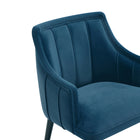 Manhattan Comfort Eda Modern Wood Armchair in Midnight Blue