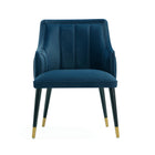 Manhattan Comfort Eda Modern Wood Armchair in Midnight Blue