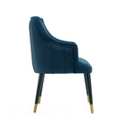 Manhattan Comfort Eda Modern Wood Armchair in Midnight Blue