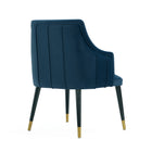 Manhattan Comfort Eda Modern Wood Armchair in Midnight Blue