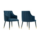 Manhattan Comfort Eda Modern Wood Armchair in Midnight Blue