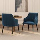 Manhattan Comfort Eda Modern Wood Armchair in Midnight Blue