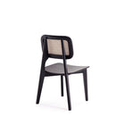 Manhattan Comfort Versailles Industry Chic Wood Dining Chair in Black and Natural - Set of 2 - DCCA01-BK