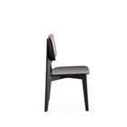 Manhattan Comfort Versailles Industry Chic Wood Dining Chair in Black and Natural - Set of 2 - DCCA01-BK