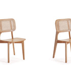 Manhattan Comfort Versailles Industry Chic Wood Dining Chair in Natural - Set of 2