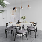 Manhattan Comfort Colbert Industry Chic Cane Back Wood Upholstered Dining Chair in Black and Gray - Set of 2