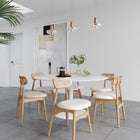 Manhattan Comfort Colbert Industry Chic Cane Back Wood Upholstered Dining Chair in Natural - Set of 2
