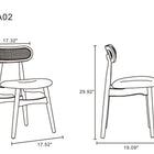 Manhattan Comfort Colbert Industry Chic Cane Back Wood Upholstered Dining Chair in Natural - Set of 2