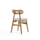 Manhattan Comfort Colbert Industry Chic Cane Back Wood Upholstered Dining Chair in Natural - Set of 2