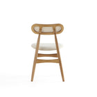 Manhattan Comfort Colbert Industry Chic Cane Back Wood Upholstered Dining Chair in Natural - Set of 2