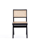 Manhattan Comfort Hamlet Industry Chic Wood Dining Chair in Black and Natural - Set of 2