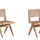 Manhattan Comfort Hamlet Industry Chic Wood Dining Chair in Natural - Set of 2