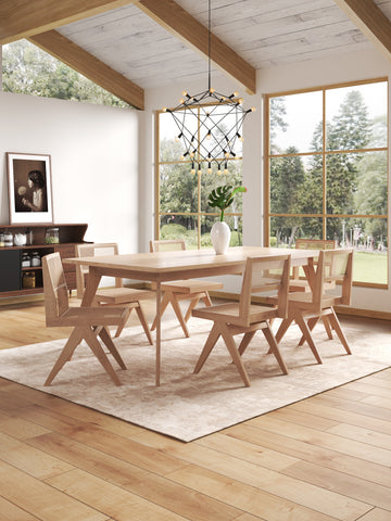 Manhattan Comfort Hamlet Industry Chic Wood Dining Chair in Natural - Set of 2