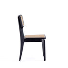 Manhattan Comfort Giverny Industry Chic Wood Dining Chair in Black and Natural - Set of 2