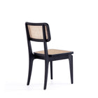 Manhattan Comfort Giverny Industry Chic Wood Dining Chair in Black and Natural - Set of 2