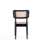 Manhattan Comfort Giverny Industry Chic Wood Dining Chair in Black and Natural - Set of 2