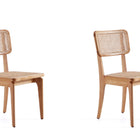 Manhattan Comfort Giverny Industry Chic Wood Dining Chair in Natural - Set of 2