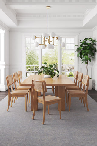Manhattan Comfort Giverny Industry Chic Wood Dining Chair in Natural - Set of 2