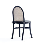 Manhattan Comfort Paragon Industry Chic Cane Back Wood Upholstered Dining Chair in Black and Gray - Set of 2 - DCCA05-GY