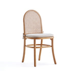 Manhattan Comfort Paragon Industry Chic Cane Back Wood Upholstered Dining Chair in Oatmeal - Set of 2 - DCCA05-OM