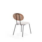 Manhattan Comfort Jardin Industry Chic Cane Back Upholstered Dining Chair in Oatmeal and Natural - Set of 2