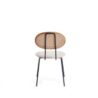 Manhattan Comfort Jardin Industry Chic Cane Back Upholstered Dining Chair in Oatmeal and Natural - Set of 2