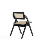 Manhattan Comfort Lambinet Industry Chic Wood Folding Chair in Black and Natural - Set of 2