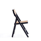 Manhattan Comfort Pullman Industry Chic Wood Folding Chair in Black and Natural - Set of 2