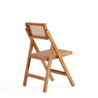 Manhattan Comfort Pullman Industry Chic Wood Folding Chair in Natural - Set of 2