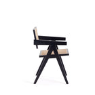 Manhattan Comfort Hamlet Industry Chic Wood Armchair in Black and Natural