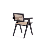 Manhattan Comfort Hamlet Industry Chic Wood Armchair in Black and Natural