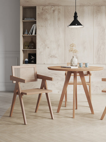 Manhattan Comfort Hamlet Industry Chic Wood Armchair in Natural