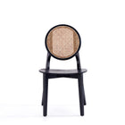 Manhattan Comfort Versailles Industry Chic Wood Dining Chair in Black and Natural - Set of 2 - DCCA11-BK