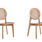 Manhattan Comfort Versailles Industry Chic Wood Dining Chair in Natural - Set of 2