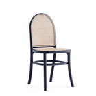 Manhattan Comfort Paragon Industry Chic Cane Back Wood Upholstered Dining Chair in Black and Gray - Set of 2 - DCCA12-BK