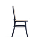 Manhattan Comfort Paragon Industry Chic Cane Back Wood Upholstered Dining Chair in Black and Gray - Set of 2 - DCCA12-BK