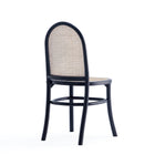 Manhattan Comfort Paragon Industry Chic Cane Back Wood Upholstered Dining Chair in Black and Gray - Set of 2 - DCCA12-BK