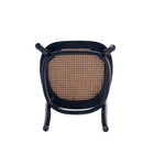 Manhattan Comfort Paragon Industry Chic Cane Back Wood Upholstered Dining Chair in Black and Gray - Set of 2 - DCCA12-BK