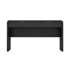 Manhattan Comfort Grace Modern 54" Office Desk in Black and Gold (2-Drawer)