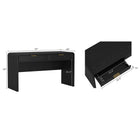 Manhattan Comfort Grace Modern 54" Office Desk in Black and Gold (2-Drawer)