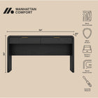 Manhattan Comfort Grace Modern 54" Office Desk in Black and Gold (2-Drawer)