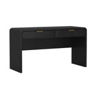 Manhattan Comfort Grace Modern 54" Office Desk in Black and Gold (2-Drawer)