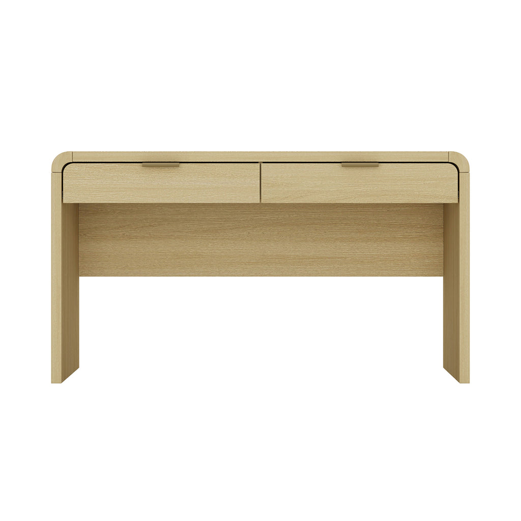 Manhattan Comfort Grace Modern 54" Office Desk in Natural Oak (2-Drawer)