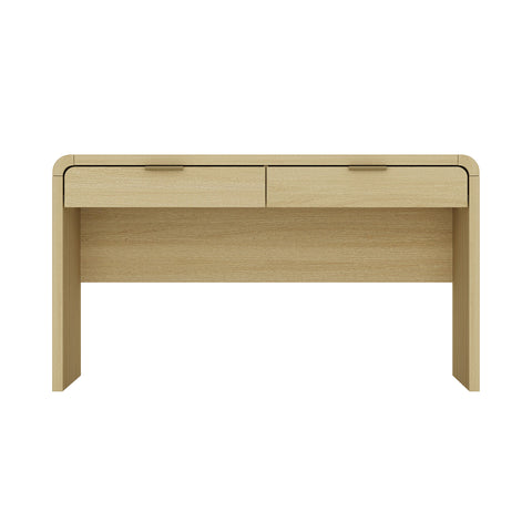 Manhattan Comfort Grace Modern 54" Office Desk in Natural Oak (2-Drawer)