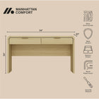 Manhattan Comfort Grace Modern 54" Office Desk in Natural Oak (2-Drawer) - DK001-GNO