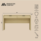 Manhattan Comfort Grace Modern 54" Office Desk in Natural Oak (2-Drawer) - DK001-NO