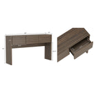 Manhattan Comfort Linda Modern Console Table in Walnut Brown (3-Drawer)